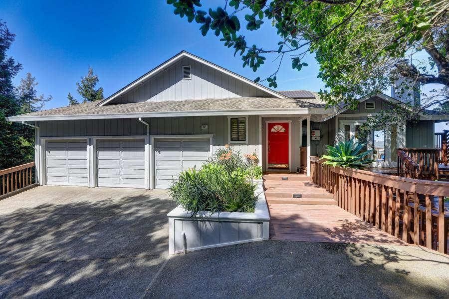 337 Clorinda  garage and red door